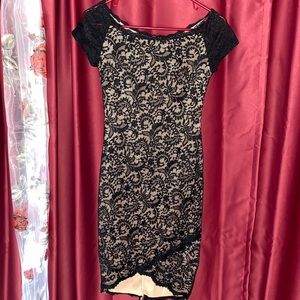 bisou bisou michele bohbot black lace dress